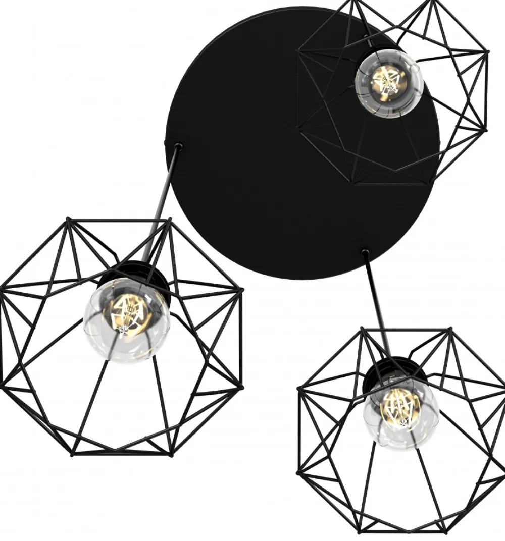 Lampa Wisząca BERGEN Czarny Metalowy Klosz 3xE27 Plafon * Luminex Best