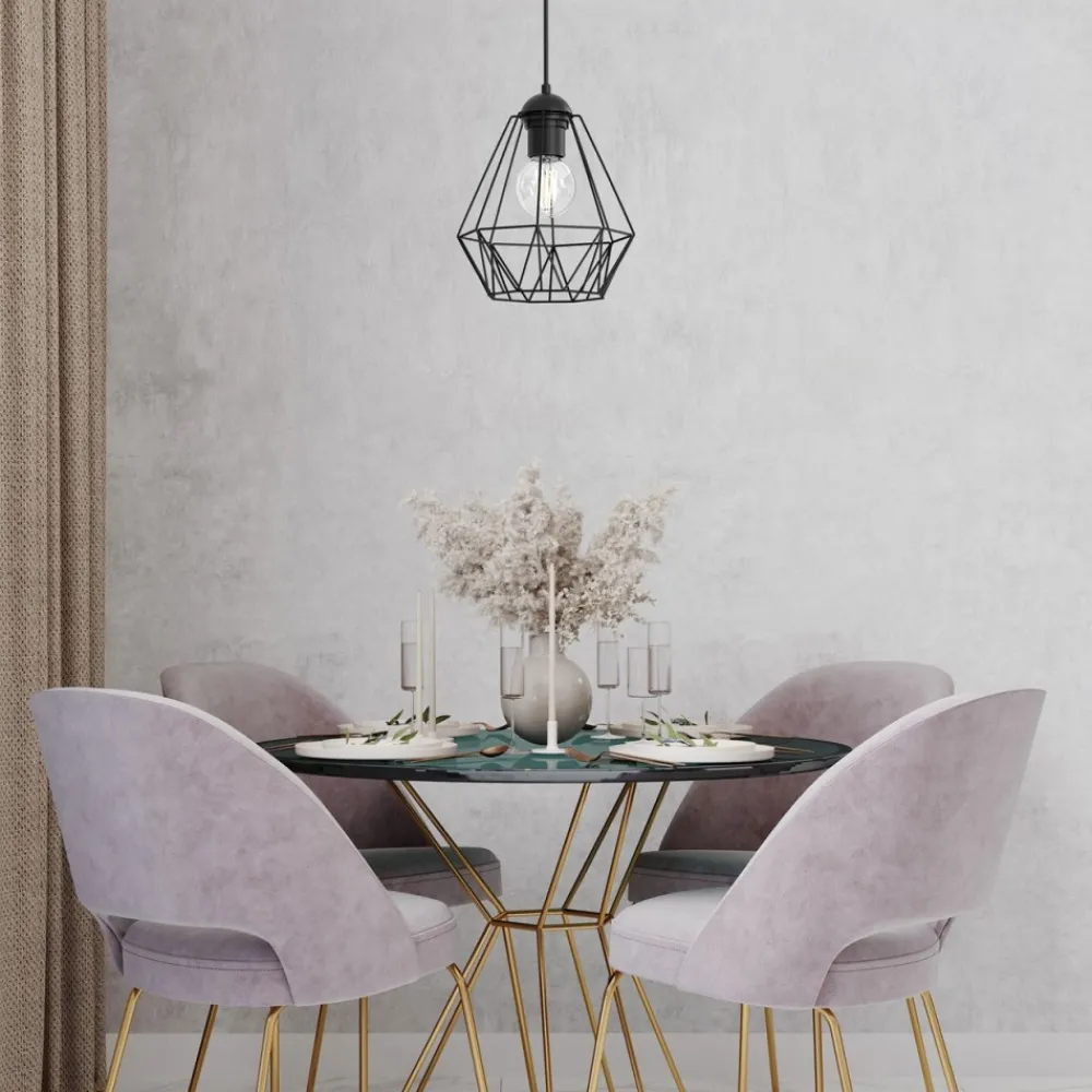 Lampa Wisząca BERGEN Czarny Metalowy Klosz 1xE27 19cm * Luminex Best