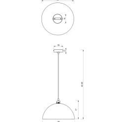Lampa Wisząca BETA Czarny Biały Metalowy Klosz 1xE27 35cm * Eko-light Clearance