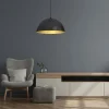 Lampa Wisząca BETA Czarny Złoty Metalowy Klosz 1xE27 35cm * Eko-light Sale
