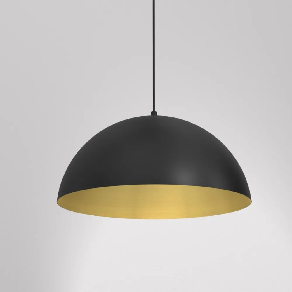 Lampa Wisząca BETA Czarny Złoty Metalowy Klosz 1xE27 35cm * Eko-light Sale