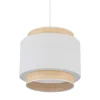 Lampa Wisząca BOHO NEW Biały Beżowy Abażur 1xE27 38cm * TK Lighting Outlet