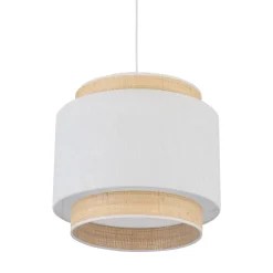 Lampa Wisząca BOHO NEW Biały Beżowy Abażur 1xE27 38cm * TK Lighting Outlet