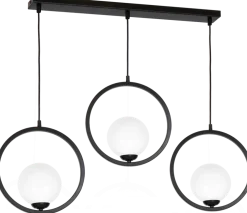 Lampa Wisząca BOSTON Czarny Szklane Klosze 3xE14 * Eko-light Clearance
