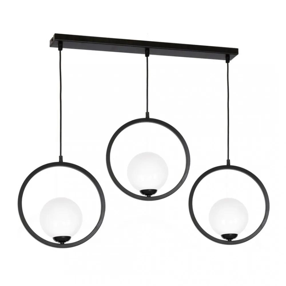 Lampa Wisząca BOSTON Czarny Szklane Klosze 3xE14 * Eko-light Clearance