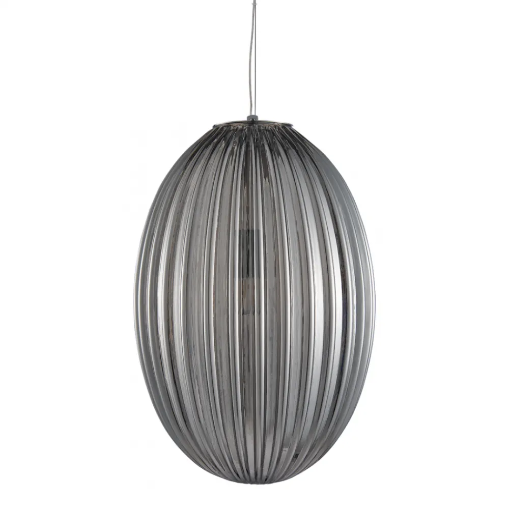 Lampa Wisząca BRAGA Czarny Szklany Klosz 1xE27 30cm * Eko-light Best