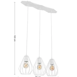 Lampa Wisząca BRYLANT Biały Metalowe Klosze 3xE27 * TK Lighting Clearance