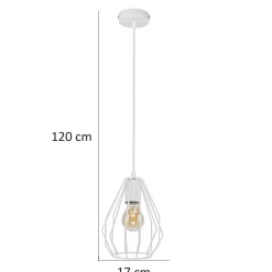 Lampa Wisząca BRYLANT Biały Metalowy Klosz 1xE27 * TK Lighting New
