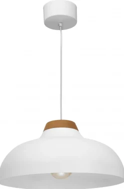 Lampa Wisząca BURGOS Biały Metalowy Klosz 1xE27 40cm * Luminex Sale