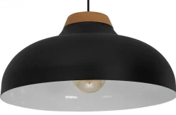 Lampa Wisząca BURGOS Czarny Biały Metalowy Klosz 1xE27 40cm
