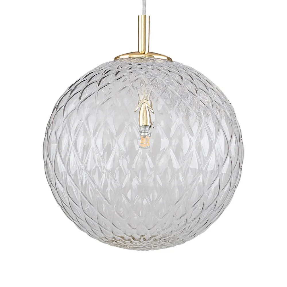 Lampa Wisząca CADIX Złoty Szklany Klosz 1xG9 30cm * TK Lighting Outlet