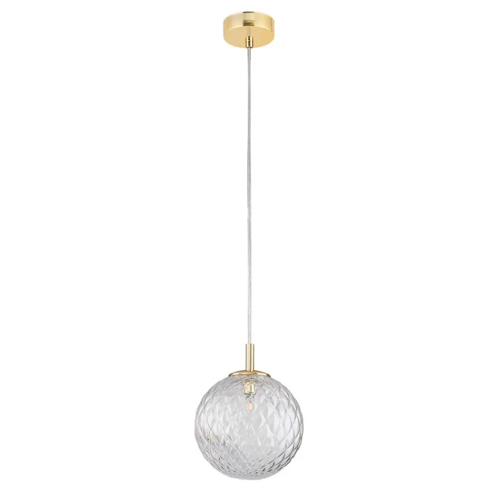 Lampa Wisząca CADIX Złoty Szklany Klosz 1xG9 21cm * TK Lighting