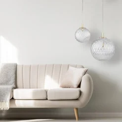 Lampa Wisząca CADIX Złoty Szklany Klosz 1xG9 21cm * TK Lighting