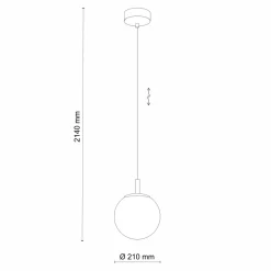 Lampa Wisząca CADIX Złoty Szklany Klosz 1xG9 21cm * TK Lighting