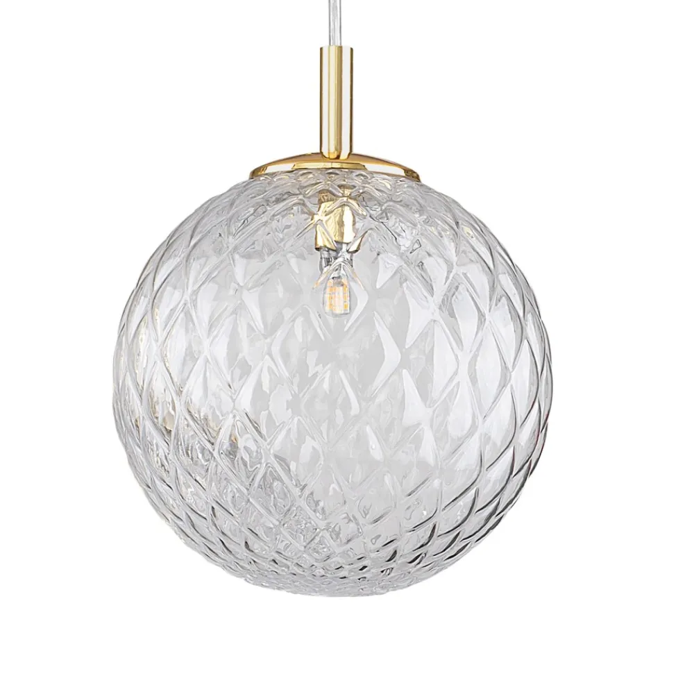 Lampa Wisząca CADIX Złoty Szklany Klosz 1xG9 21cm * TK Lighting