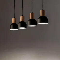 Lampa Wisząca CAIRO Czarny Metalowe Klosze 4xE27 * TK Lighting Outlet