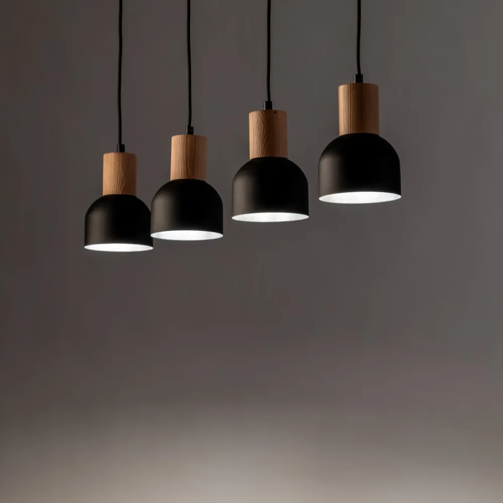 Lampa Wisząca CAIRO Czarny Metalowe Klosze 4xE27 * TK Lighting Outlet