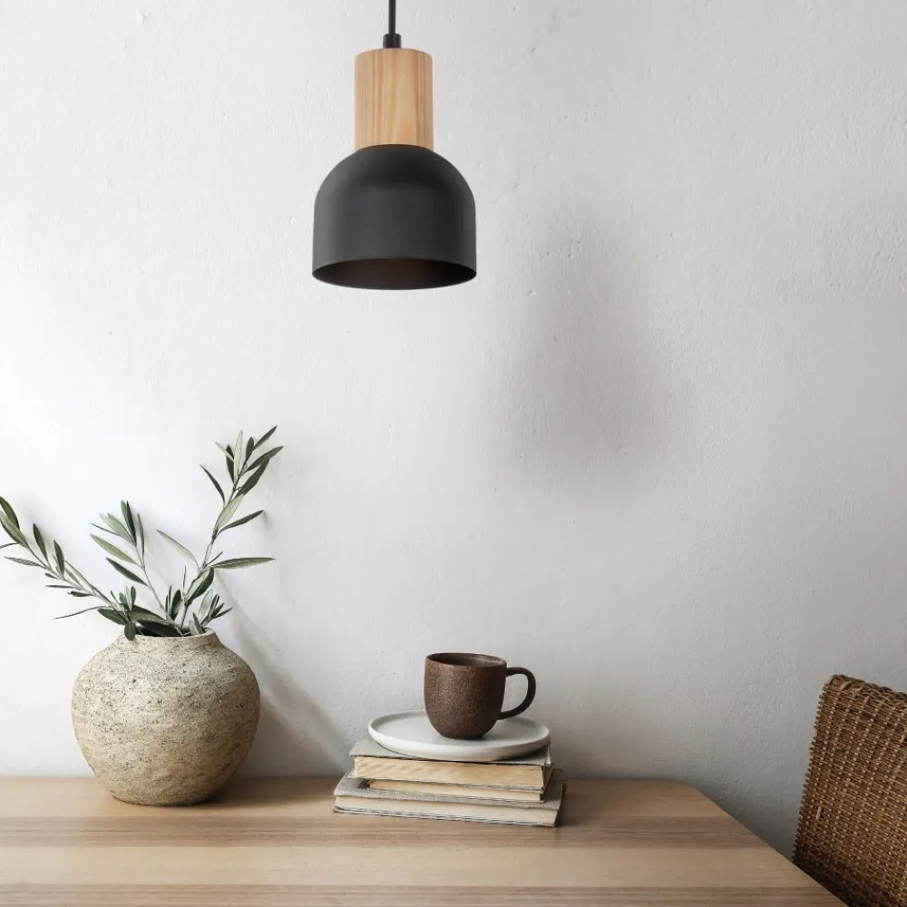 Lampa Wisząca CAIRO Czarny Metalowy Klosz1xE27 * TK Lighting Outlet