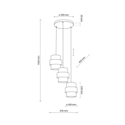 Lampa wisząca CALISTO czarna abażur juta 3xE27 * TK Lighting Clearance