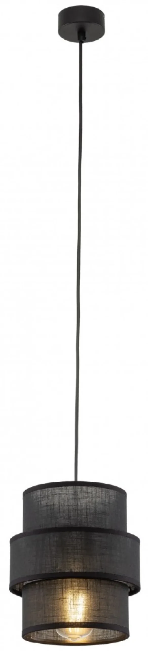 Lampa Wisząca CALISTO Czarny Abażur 1xE27 20cm
