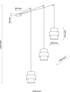 Lampa Wisząca CALISTO Czarny Abażury 3xE27 * TK Lighting Hot