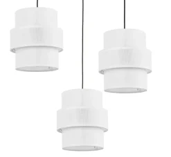 Lampa Wisząca CALISTO Czarny Biały Abażury 3xE27 * TK Lighting Best