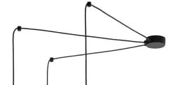 Lampa Wisząca CALISTO Czarny Biały Abażury 3xE27 * TK Lighting Best