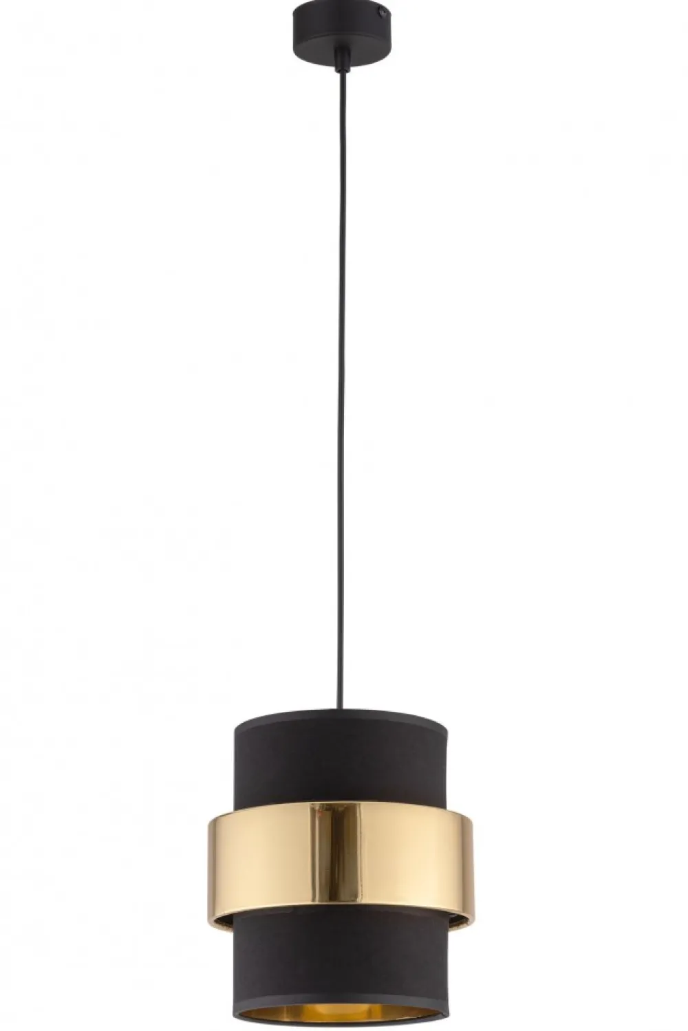 Lampa Wisząca CALISTO Czarny Złoty Abażur 1xE27 20cm * TK Lighting Outlet