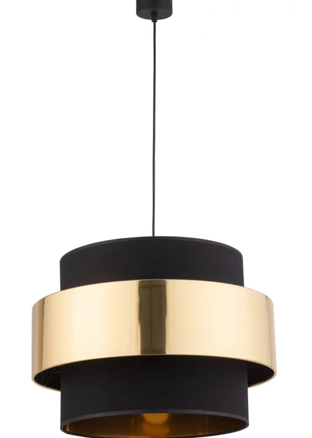 Lampa Wisząca CALISTO Czarny Złoty Abażury 3xE27 * TK Lighting Outlet
