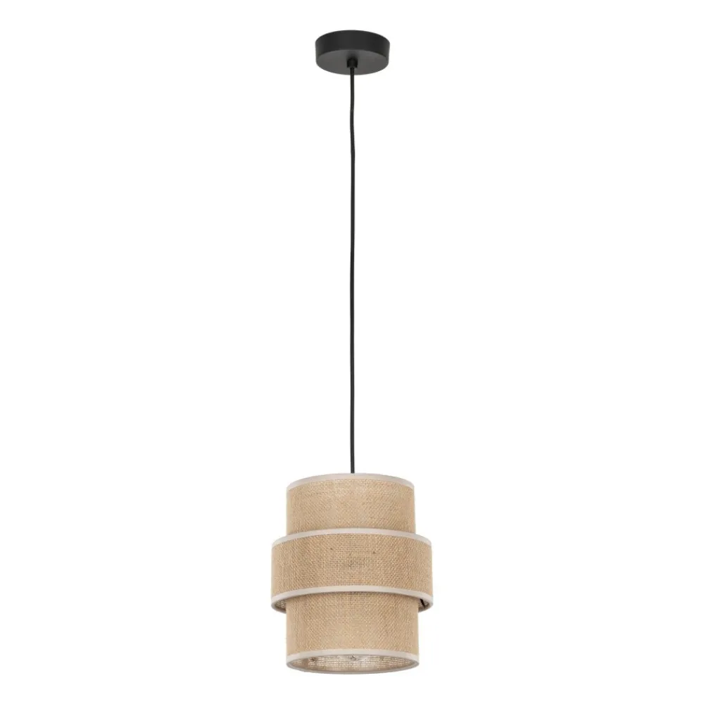 Lampa Wisząca CALISTO Juta Abażur 1xE27 20 cm * TK Lighting Outlet