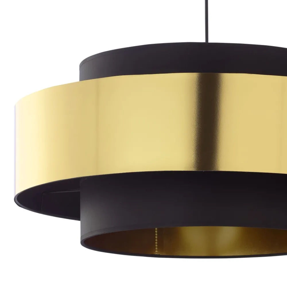 Lampa Wisząca CALISTO Złoty Czarny Abażur 1xE27 50cm * TK Lighting New