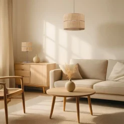 Lampa wisząca CALMA beżowa 1xE27 50 cm * TK Lighting New
