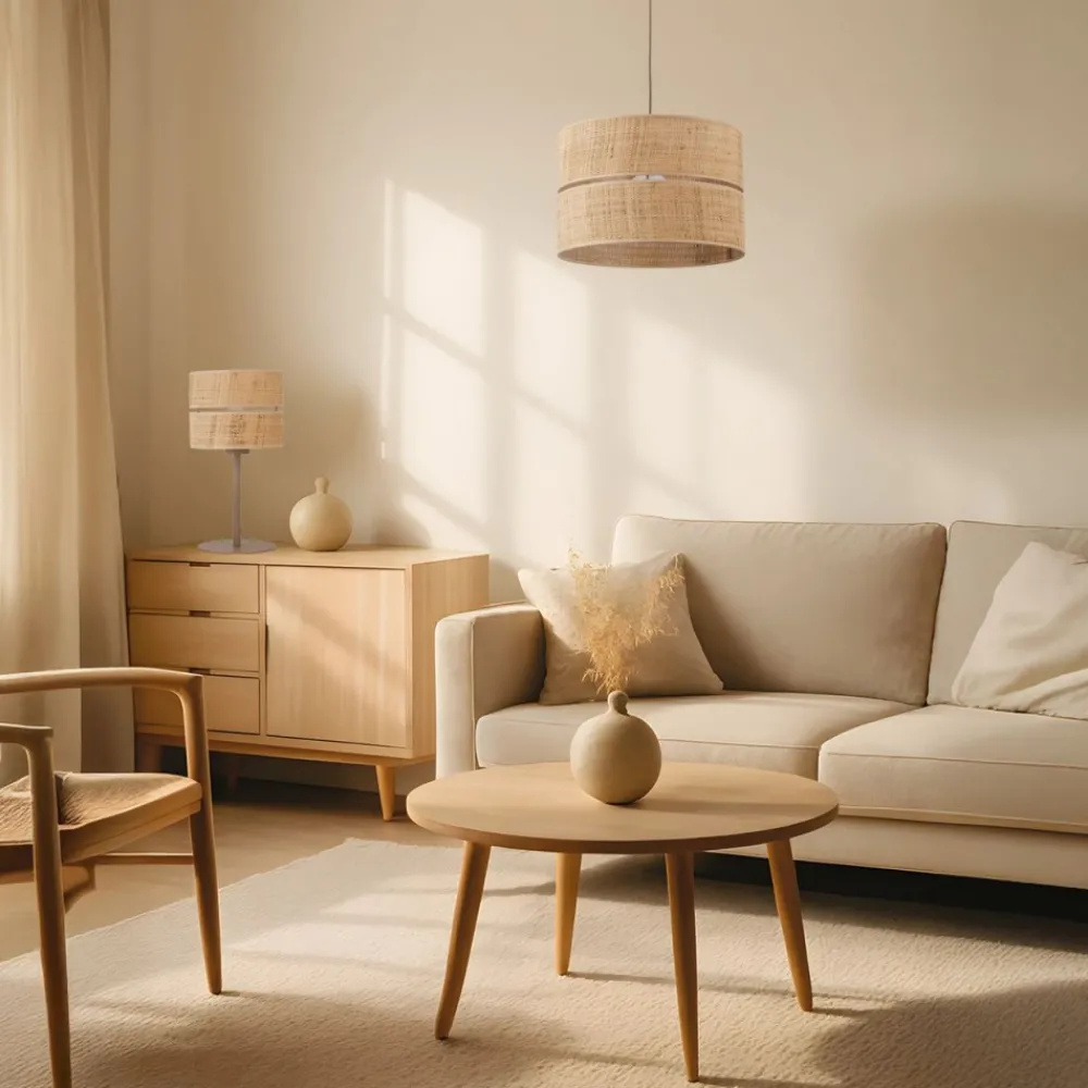 Lampa wisząca CALMA beżowa 1xE27 50 cm * TK Lighting New