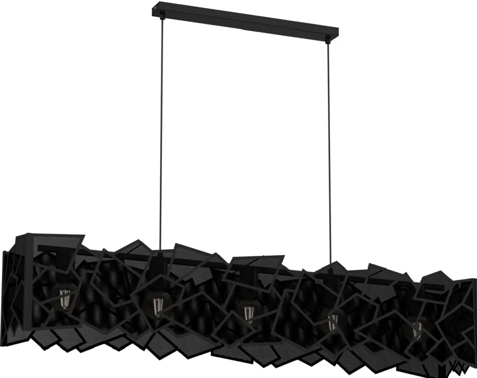 Lampa Wisząca CAMO Czarny Metalowy Klosz 5xE27