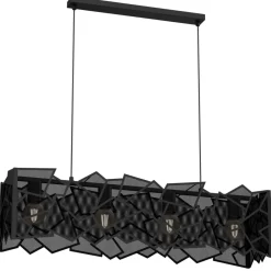 Lampa Wisząca CAMO Czarny Metalowy Klosz 4xE27 * Luminex Online