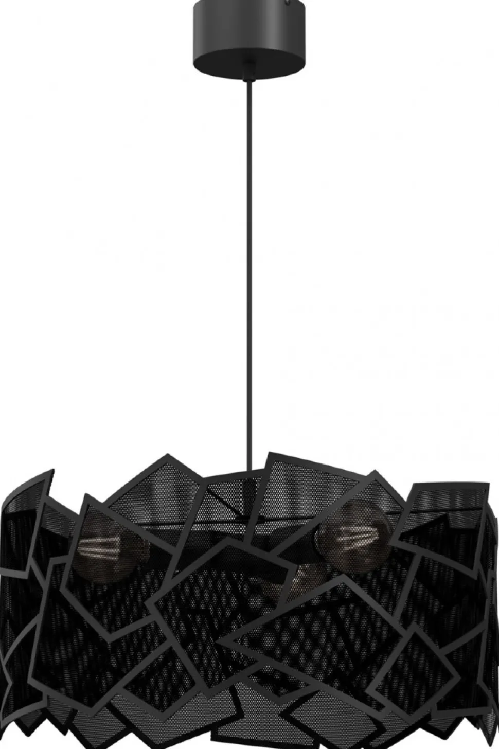 Lampa Wisząca CAMO Czarny Metalowy Klosz 3xE27 50cm