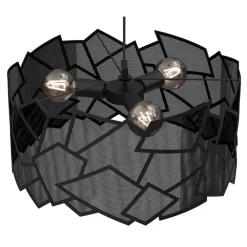 Lampa Wisząca CAMO Czarny Metalowy Klosz 3xE27 50cm