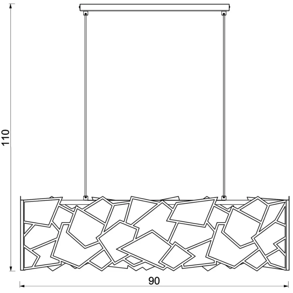 Lampa Wisząca CAMO Złoty Szary Metalowy Klosz 4xE27 * Luminex