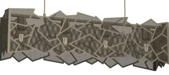 Lampa Wisząca CAMO Złoty Szary Metalowy Klosz 4xE27 * Luminex
