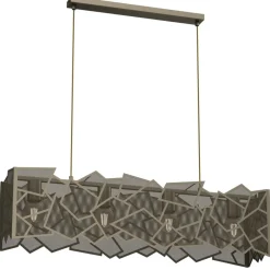 Lampa Wisząca CAMO Złoty Szary Metalowy Klosz 4xE27 * Luminex