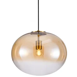 Lampa Wisząca CAMPANIA Złoty Szklany Klosz 1xE27 40cm * Eko-light