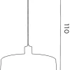 Lampa Wisząca CANAN Czarny Brązowy Szklany Klosz 1xE27 40cm