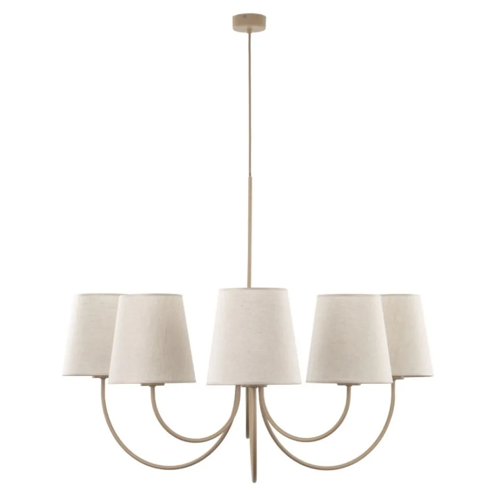 Lampa wisząca CANDI sabia beżowa 6xE27 * TK Lighting Outlet