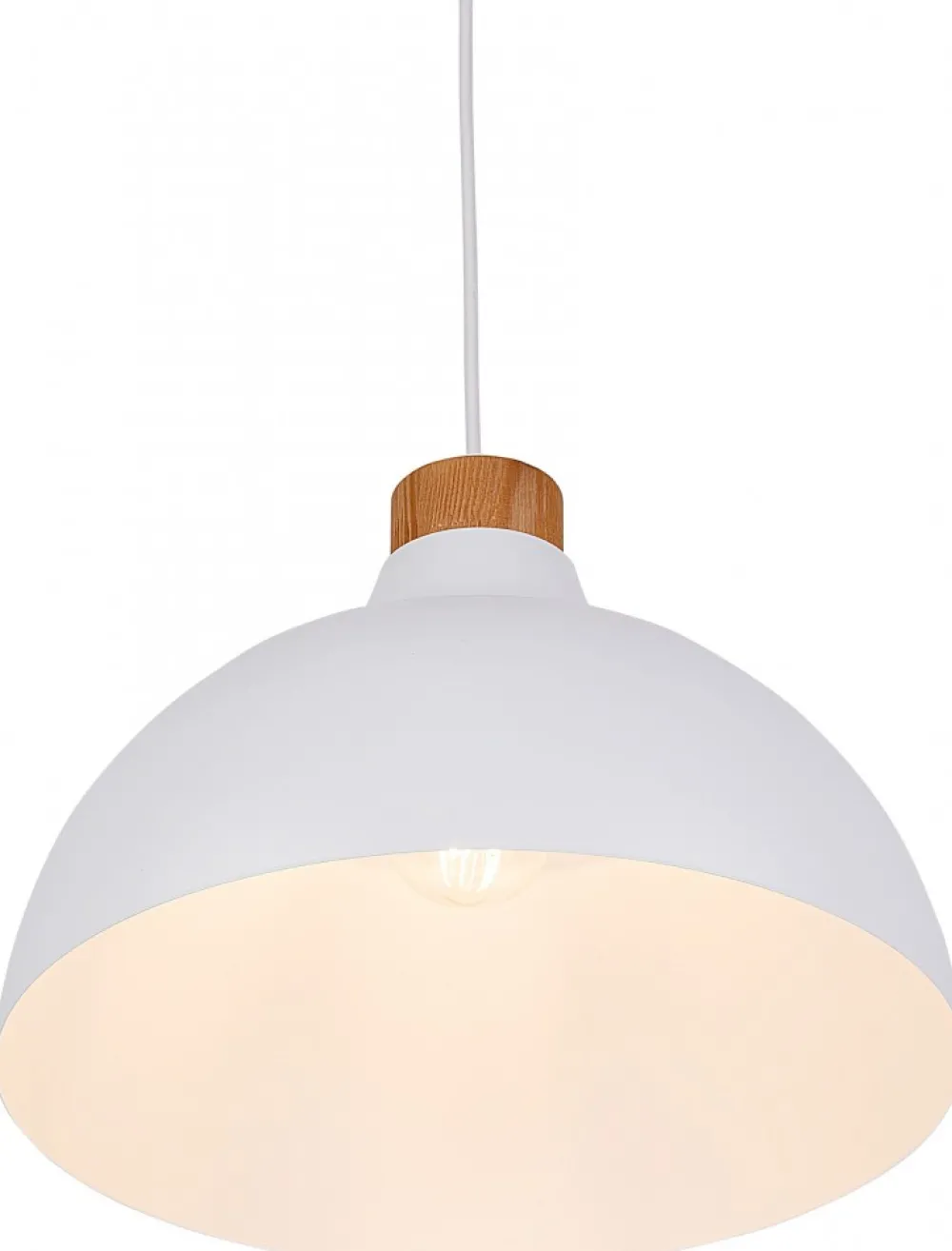 Lampa Wisząca CAP Biały Metalowy Klosz 1xE27 34cm * TK Lighting Online