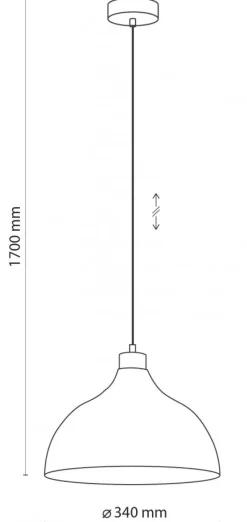 Lampa Wisząca CAP Czarny Metalowy Klosz 1xE27 34 cm * TK Lighting New