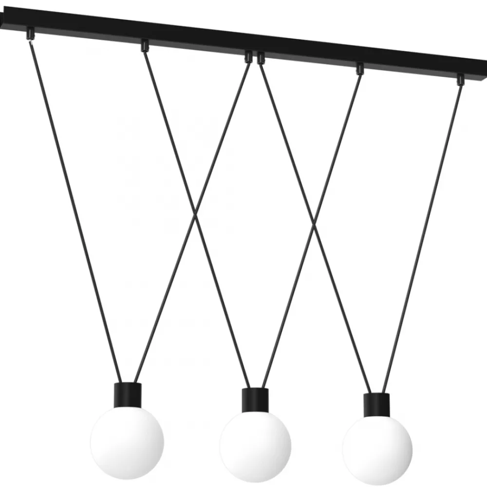 Lampa Wisząca CAPRI Czarny Szklane Klosze 3xG9 * Eko-light Outlet