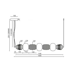 Lampa Wisząca CARO Złoty Szklane Klosze 42W LED * Eko-light Online