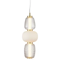Lampa Wisząca CARO Złoty Szklane Klosze 28W LED 17cm * Eko-light New