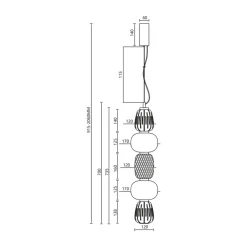 Lampa Wisząca CARO Złoty Szklane Klosze 40W LED 17cm * Eko-light