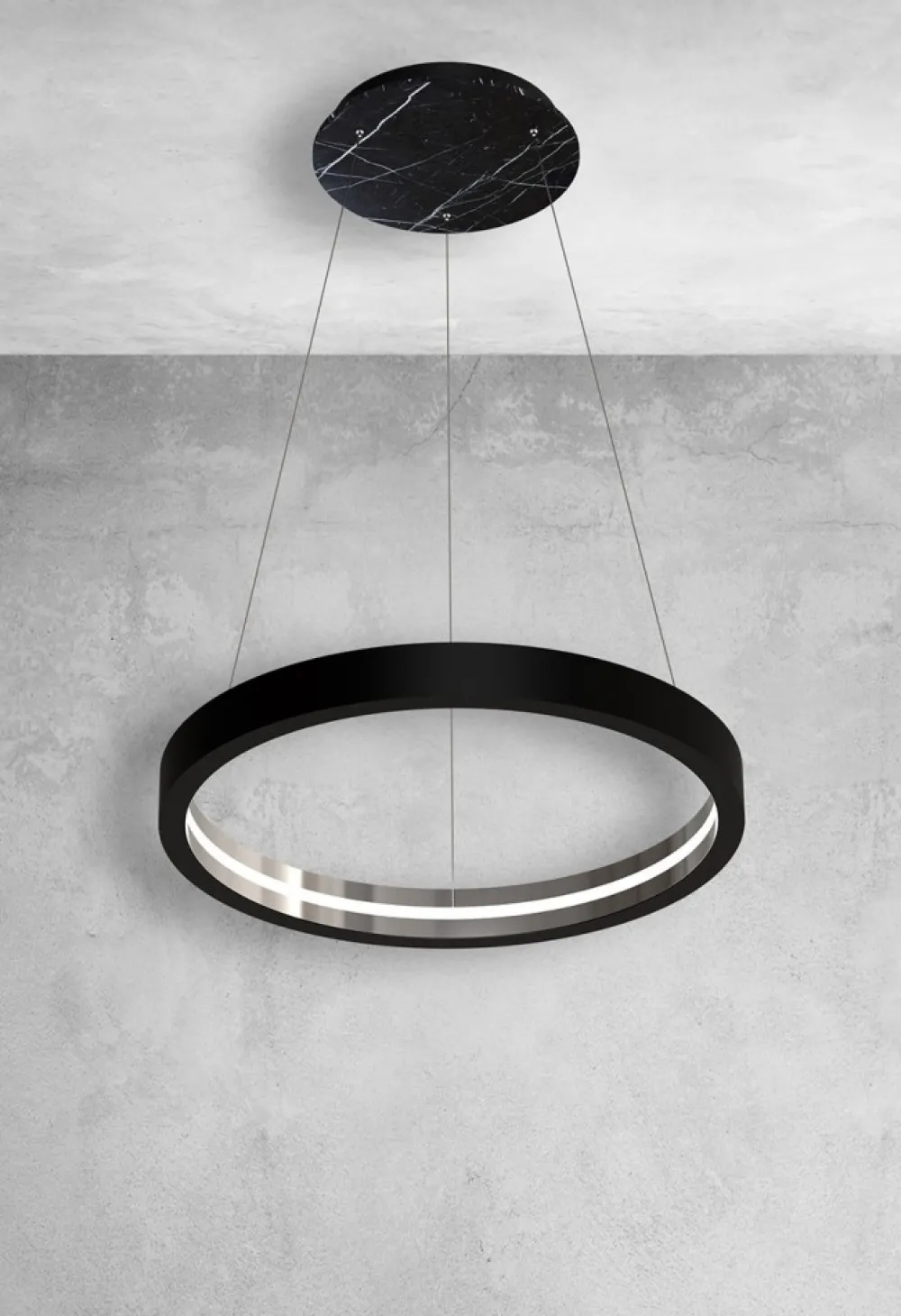 Lampa Wisząca CASSIOPEIA Czarny Marmur 8,5W LED 70cm * Eko-light